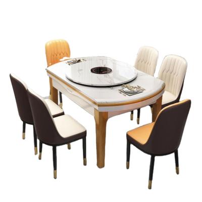 China Foldable Modern Light Luxury Modern Smart Home Furniture Kit Restaurant Rotating Round Table for sale