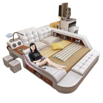 China Adjustable Modern Bedroom Furniture Multifunctional Leather Massage Bed (Other) Design With Audio for sale