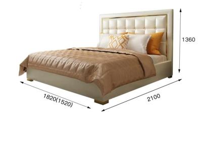 China New Design Cozy Comfortable Double Bed Hightback Storage Bed for sale