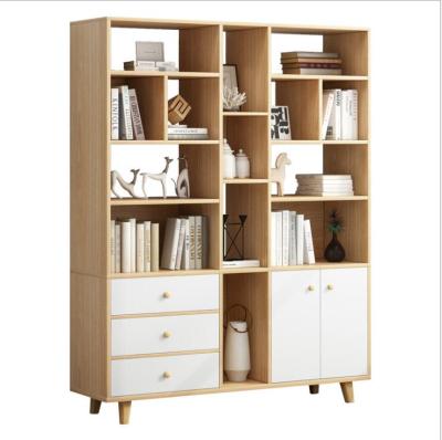 China New Floor Office Space Household Economical Simple Provincial Wooden Expandable Storage Combination Furniture Shelf Multi-Storey Bookcase for sale