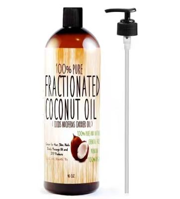 China Skin Revitalizer OEM Organics Fractionated Coconut Oil 16 Ounce 100% Pure Cold Pressed Coconut Oil For Hair Skin Carrier Oils for sale