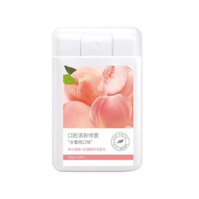 China Fresh Breath OEM/ODM Ambientador 15ml Private Label Peach Perfume Mouth Spray Bad Breath Oral Mouth Spray for Men and Women for sale