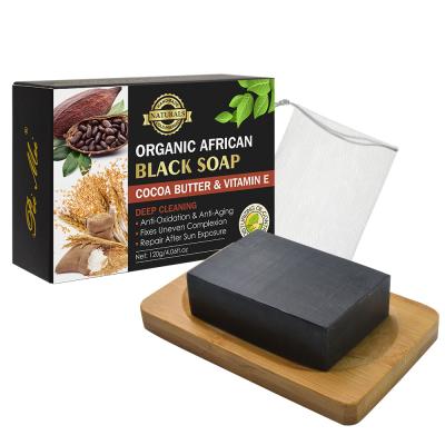 China OEM/ODM Private Label Wholesale Hand Soap Bath Soap Base Natural Organic Handmade African Black Soap For Skin Whitening for sale