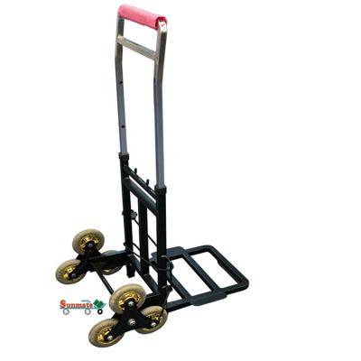 China Tools 3 Wheels 300kg Load Capacity Portable Stair Folding Hand Truck Folded Stair Climbing Trolley for sale