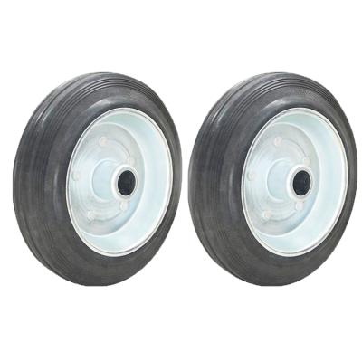 China 5 6 7 8 9 10 Inch Heavy Loading Metal Anti Friction Heavy Duty Rubber Hub Wheel Custom for sale