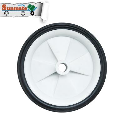 China 5 6 7 8 9 Super Strong Heavy Loading 10 Inch Natural Solid Rubber Rim Plastic Contact Wheel for sale