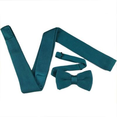 China high quality custom 100% polyester necktie kint bow ties solid color turquoise kint tie for sale