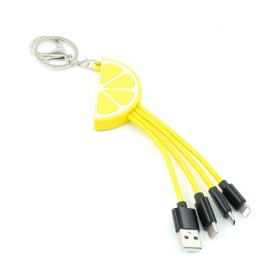 China new current fast charging type c design 2.1A micro cable fast charging 3 in 1 charging portable charging cable for sale