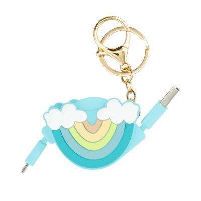 China Portable Cute Charging Cable Retractable Mobile Phone Charging Cable for Girls for sale