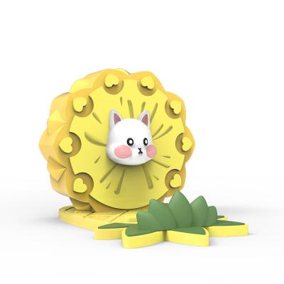 China 2022 New Adjustable Amazon Cartoon Fruit Pineapple Phone Stand Creative Cute Cat Desktop Ornament Phone Base Mobile Phone Holder for sale