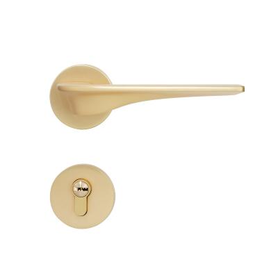 China New contemporary luxury interior gold and black zinc alloy entrace door handle door handle for sale