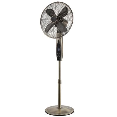 China 16 Inch Retro Display Touch Screen Silence Electric Metal Stand Pedestal Fan With Remote Control And Led Display Touch Screen for sale