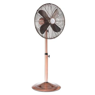 China Powerful Airflow 12 Inch Floor Standing Whisper Fan 50 Swing Quiet Cooling Electric Copper Color Metal Box Mechanical Fan for sale