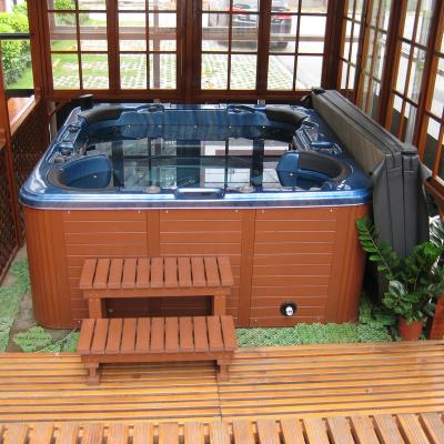 China Modern Sunrans 6 People Outdoor Luxury Balboa Massage Hot Tub Outdoor Spa With Massage for sale