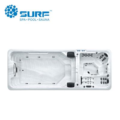 China Latest Sunrans Modern Balboa Double Zone Swim Spa Pool for sale