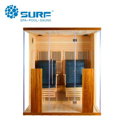 China Mini Indoor Sauna Room Far People Infrared Ray Body Steam Room With Computer Control Panel 2 People Steam Sauna Home Infrared Chairs for sale