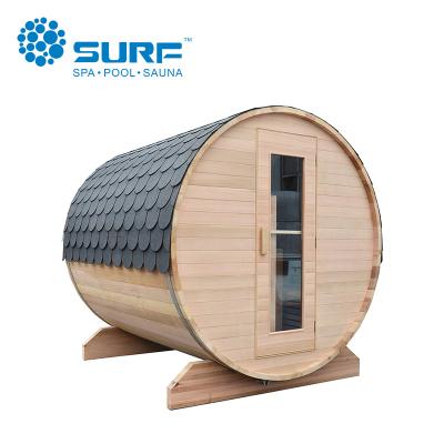 China New Design Unique Dry Sauna Outdoor Computer Control Panel Barrel Sauna Cabin for sale