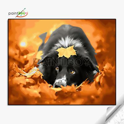 China Hot Selling Abstract Dog Design Acrylic DIY Digital Painting By Numbers For Home Decor GX25852 for sale