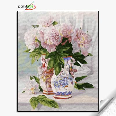 China White Flower Art Picture Abstract Oil Painting Modern Handmade Modern Canvas Painting For Wall Decor for sale