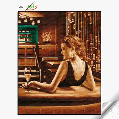 China Decorative Realistic Diy Woman Hand Paint Canvas Painting By Number for sale