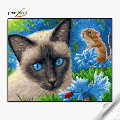 China Abstract Animal Home Wall Decoration Cat Acrylic Painting DIY Digital Painting for sale