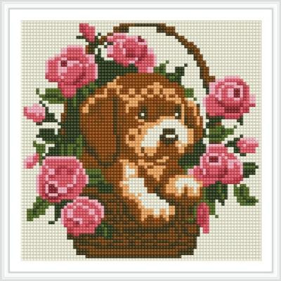 China OEM BZ018 Beautiful Dog Classic 2.5mm Full Drill Diamond Cross Stitch for sale