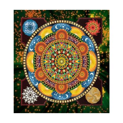 China Home Decor Abstract Mandala Wall Art Full Pattern Diamond Painting With Wooden Frame FZ001 for sale