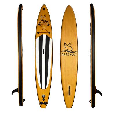 China Inflatable Race Board Wood Grain SUP Stand Up Paddle Board On Hot Sale for sale