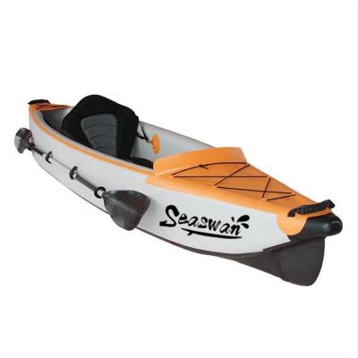 China Drop Stitch Fabric Outdoor Fishing Inflatable Custom Kayak With Standard Accessories for sale