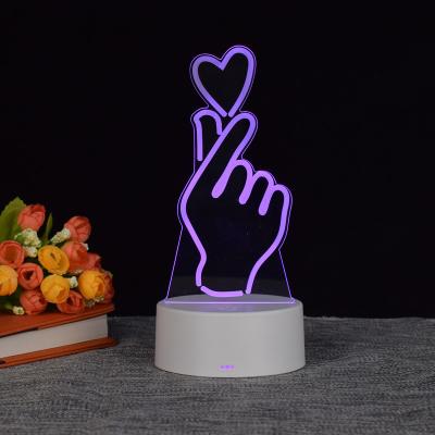 China Valentines Day Gift 3D Lamp LED Night Light 7 Colors Table Lamp Modern Home Decor Led Touch for sale