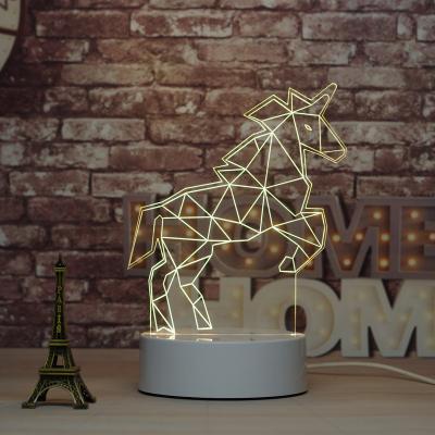 China Room Customized Pattern Bear 3D Illusion Lamp,Table Lamp For Home Decoration LED Lamp Children Night Light for sale