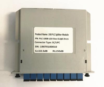 China 1x8 Plug-in Type SC UPC Fiber Optical PLC Splitter for sale