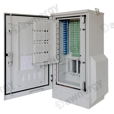 China 192 Capacity Ground Installation SUS304 Fiber Distribution Cabinet With Max. 432 Cores en venta