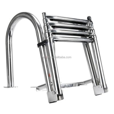 China 316 Stainless Steel Hot Sales AISI316 SS 4 Step Folding Ladder Railing For Boat for sale