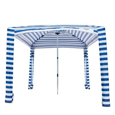 China Portable Premium Aluminum Beach Canopy High Quality Canvas Beach Shade Cool Sun Shelter Hut Beach Tent for sale