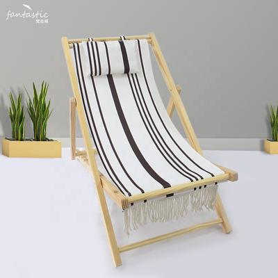 China Travel Adjustabledeck Chair Coastal Outdoor Beach Folding Low Moon Wood White Beach Chair for sale