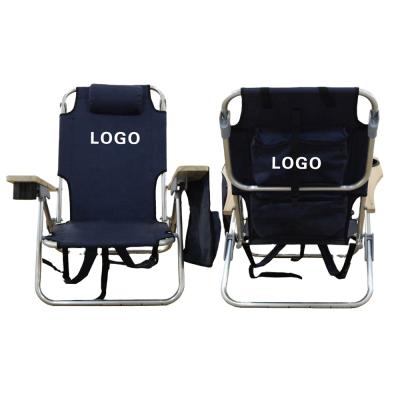 China Custom Logo Oxford Fabric Beach Chair Outdoor Folding Aluminum Easy-carry Beach Chair Fishing Camping Chair for sale