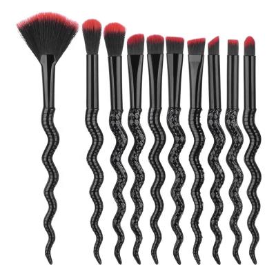 China Angular Blush Makeup 10PCS Brush Set Eyebrow Base Eye Blush Cosmetic Concealer Brush Beauty Snake Make Up Multifunctional Brushes for sale