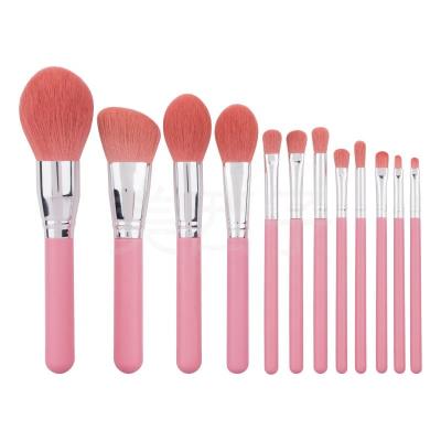 China Angular Blush 12pcs/set Luxury Professional Makeup Brush Set with Bag Powder Foundation Eyeliner Eyeliner Lip Brush Kit for sale