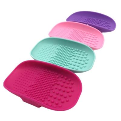 China Ailiya-037 Box Shape Silicone Makeup Brush Cleaner Washing Tool Cleaning Pad Cosmetic Brush Cleaner for sale