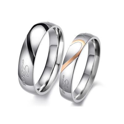 China Wholesale Heart-Shaped Ring New Couple Ring Hiphop Ornament Mixed Titanium Mixed Jewelry Batch Puzzle Valentine's Day Gift for sale