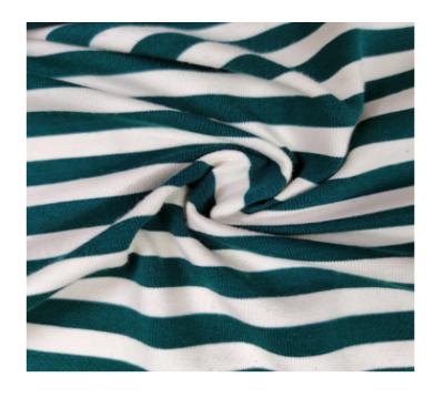 China Dark green and white stripes Tear-resistant smooth and tear-resistant t-shirt with good striped fabric for sale