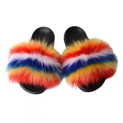 China Lit 2022 New Designer Famous Brand Fashion Faux Fur Slippers For Women for sale