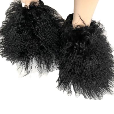 China Wholesale New Design Luxury Sheep Fur Disposable Real Slippers Slippers For Women for sale