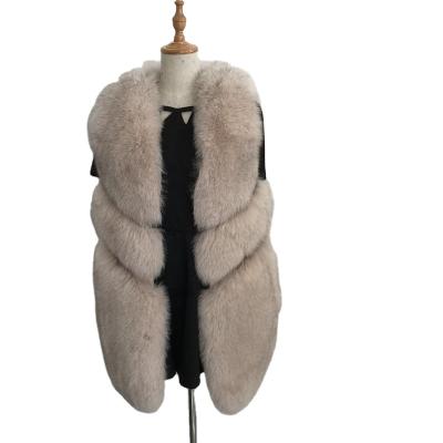 China 2021 real factory price new style fox fur vest coat women viable warm salling winter ladies real long style warm comfortable coat for sale