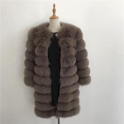 China Factory price viable custom made high quality winter fashion thick coats for women ladies real fox fur cozy coat for sale