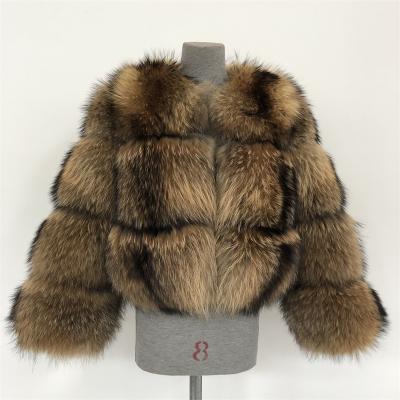 China 2020 Good Price Real Raccoon Sustainable High Quality Raccoon Fur Coat for sale