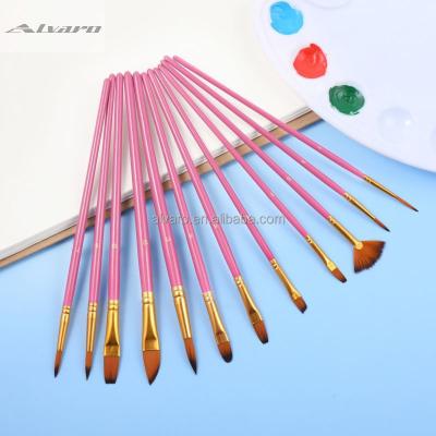 China Oil Watercolor Acrylic Gouache Painting Hot Sale Art Drawing Brush Paint Brush Set Nylon Bristle Brush For Color Painting for sale