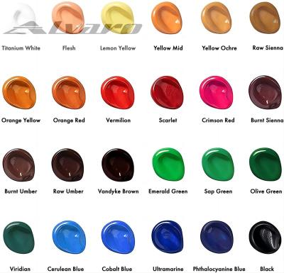 China Bright Colors 12ml Color Paints Acrylic Art Painting Colors With Brush And Acrylic Color Dye Palette For Students And Kids 12 Colors for sale