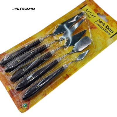 China DIY Art Tools Scraper Palette Knives 5pieces One Set Artist Palette Knives Painting Color Use DIY Art Scraper for sale